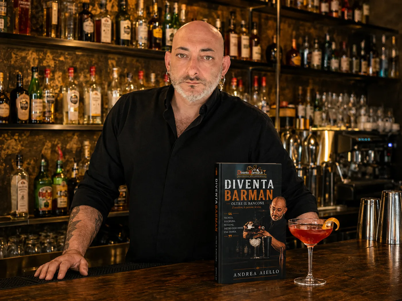 Andrea Aiello presenta il libro Diventa Barman – Oltre il Bancone